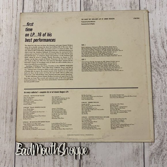 JIMMIE RODGERS Vintage Vinyl Record Folk Album - Picture 6 of 14